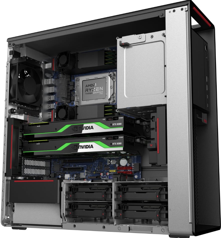 Lenovo ThinkStation P620 internal view